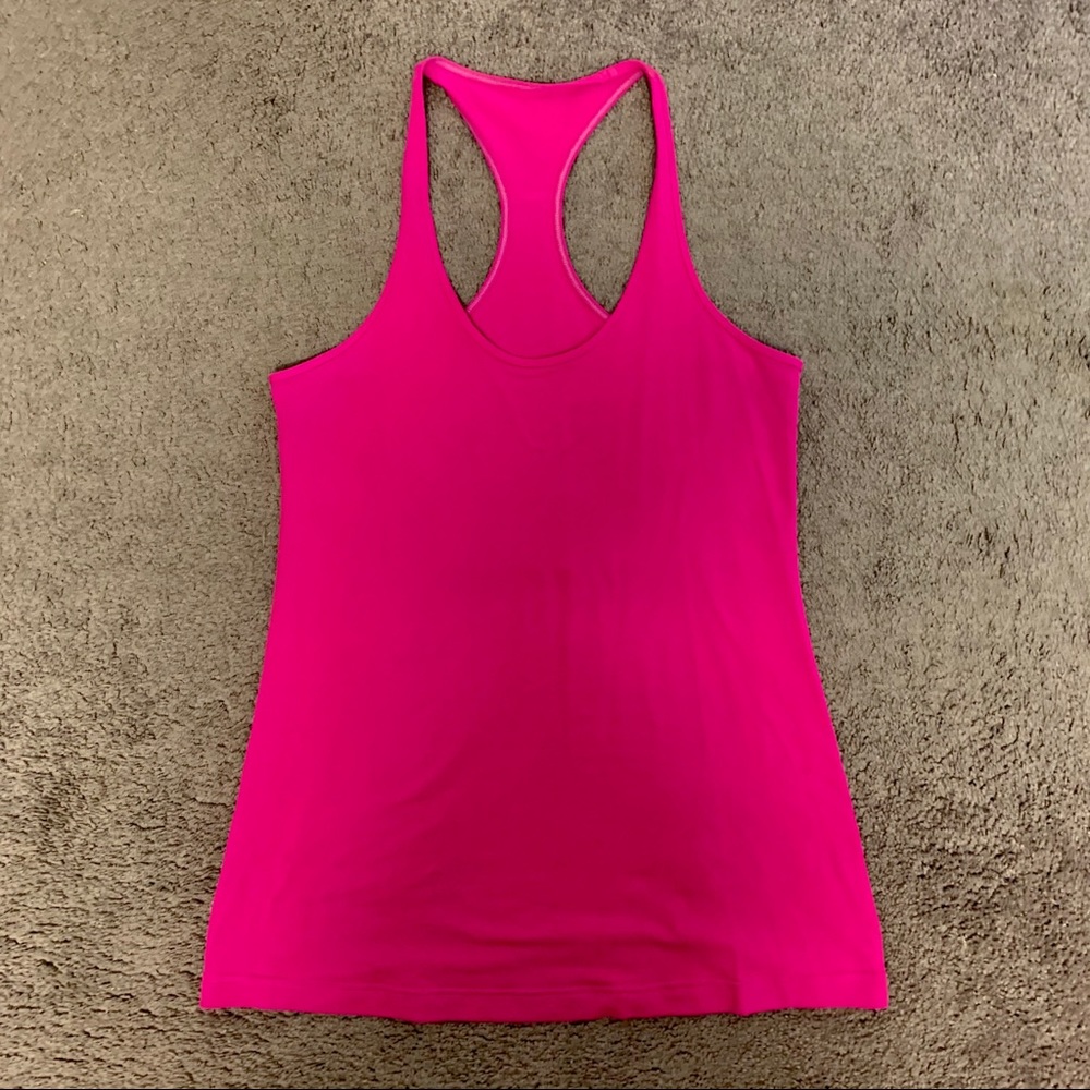 Hot pink Lululemon racerback tank top